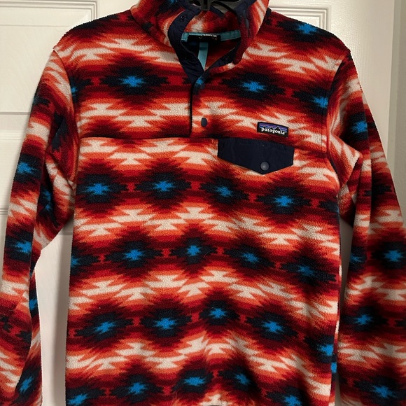 VINTAGE PATAGONIA SYNCHILLA SNAPT FLEECE AZTEC PULLOVER - Picture 1 of 5